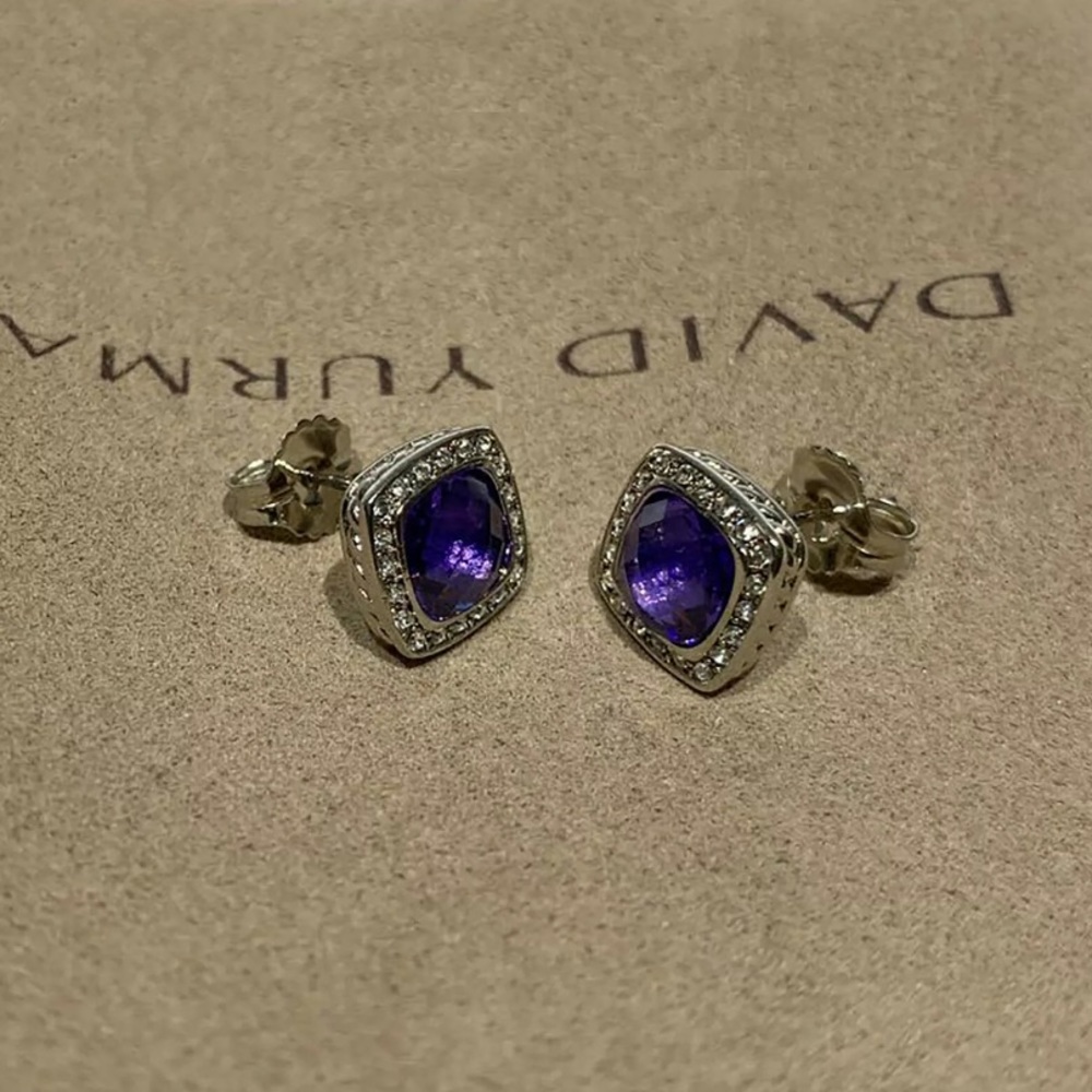 David Yurman Petite Albion Earrings Amethyst